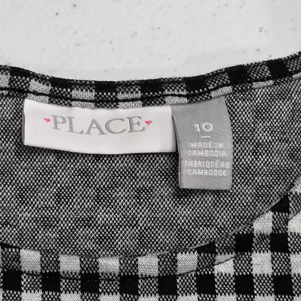 Girls Black & White Gingham Checkered Belted Dress Size 10 NEW without Tags